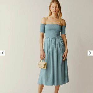 NWT Reformation Westley Dress XSP in Turquoise! Yes, Extra Small Petite!